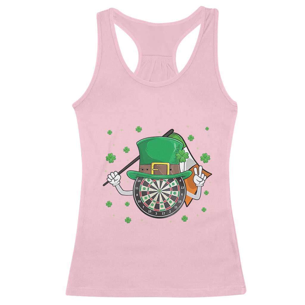 Lucky Darts Board With Irish Flag Racerback Tank Top St Patricks Day Gift