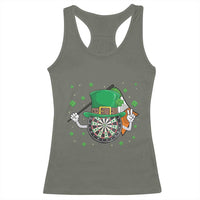 Lucky Darts Board With Irish Flag Racerback Tank Top St Patricks Day Gift