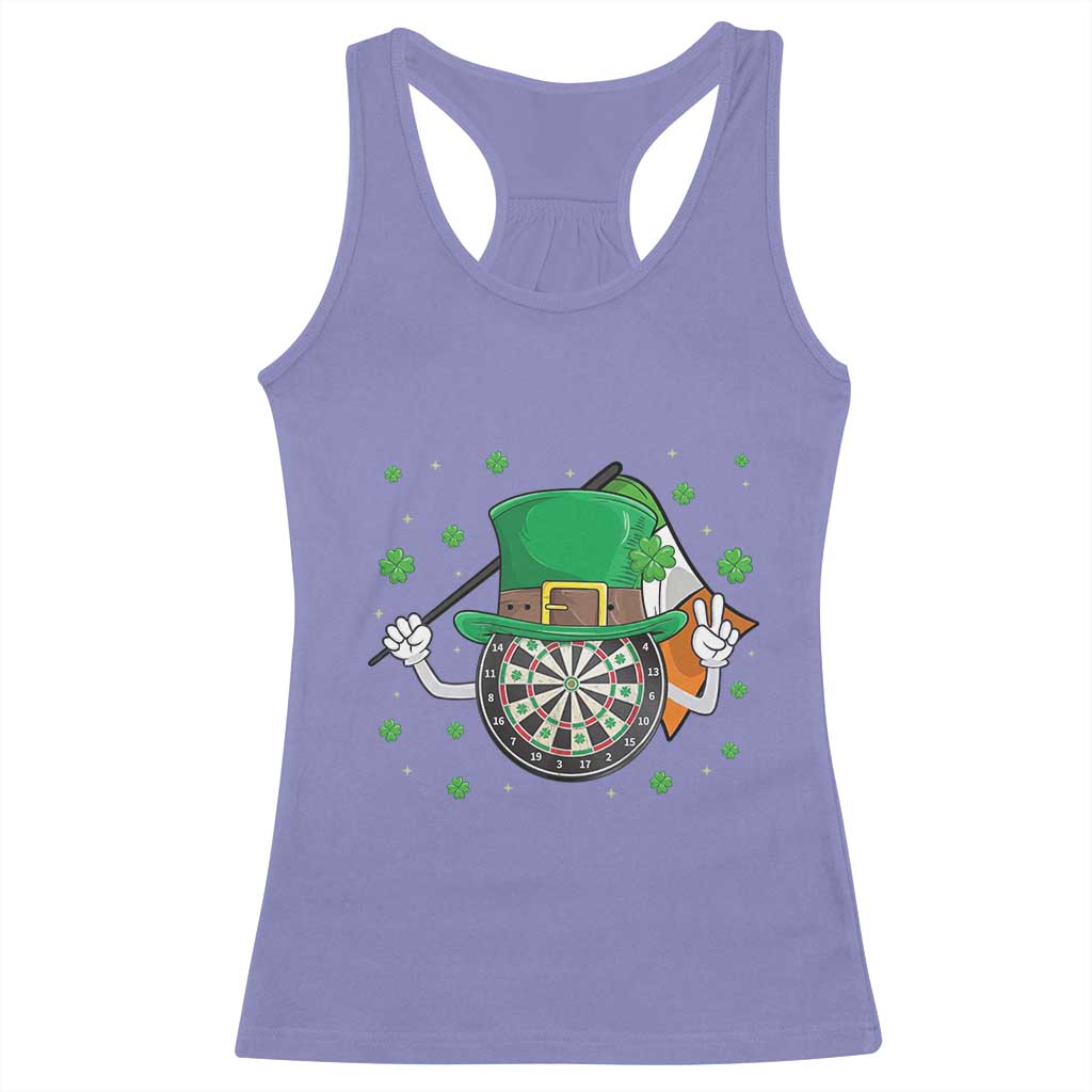 Lucky Darts Board With Irish Flag Racerback Tank Top St Patricks Day Gift