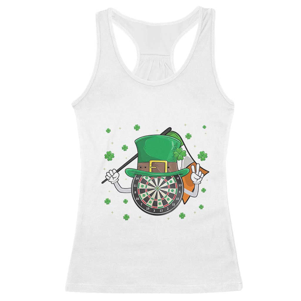 Lucky Darts Board With Irish Flag Racerback Tank Top St Patricks Day Gift