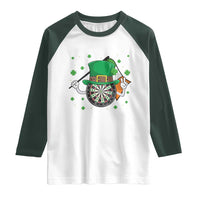 Lucky Darts Board With Irish Flag Raglan Shirt St Patricks Day Gift