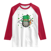 Lucky Darts Board With Irish Flag Raglan Shirt St Patricks Day Gift