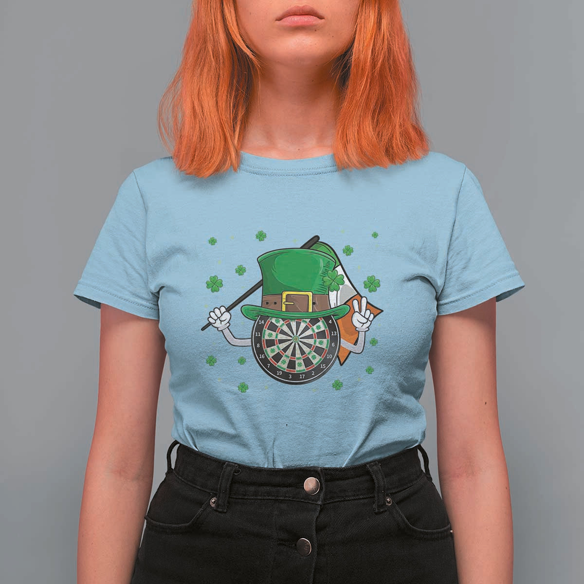 Lucky Darts Board With Irish Flag T Shirt For Women St Patricks Day Gift