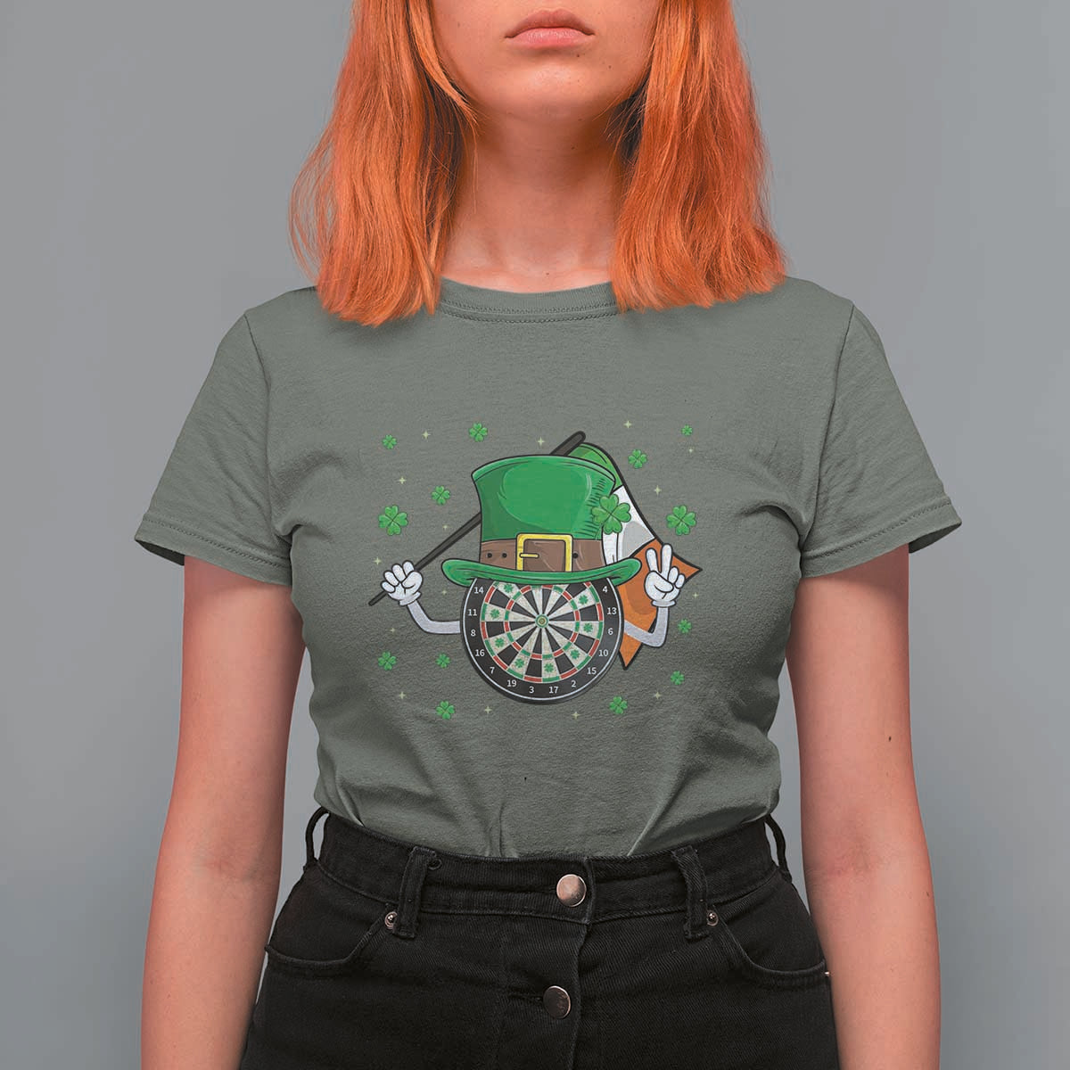 Lucky Darts Board With Irish Flag T Shirt For Women St Patricks Day Gift
