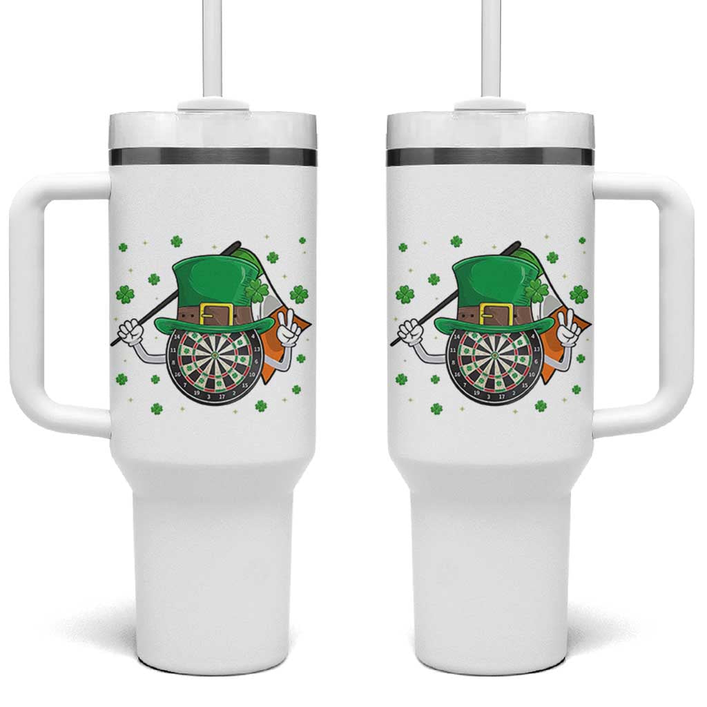 Lucky Darts Board With Irish Flag Tumbler With Handle St Patricks Day Gift
