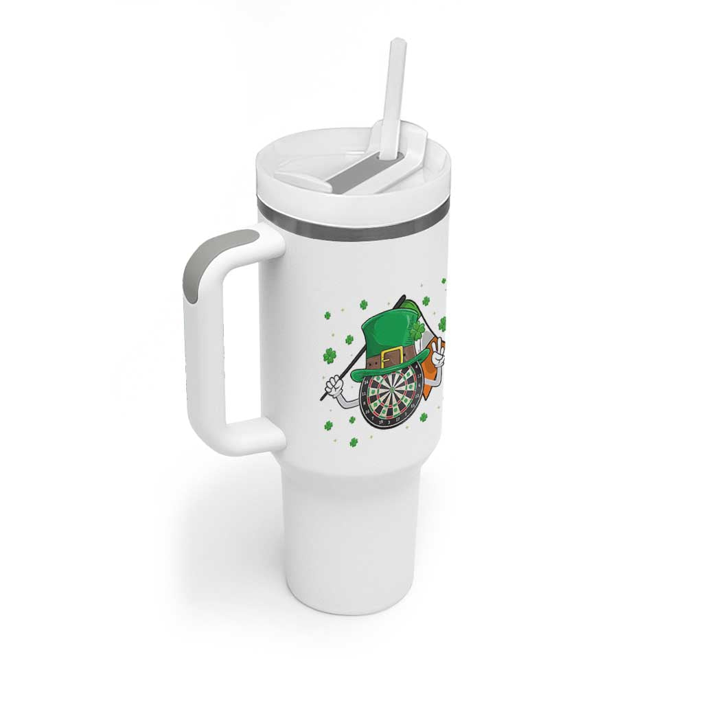 Lucky Darts Board With Irish Flag Tumbler With Handle St Patricks Day Gift