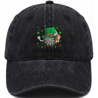 Lucky Darts Board With Irish Flag Washed Cotton Baseball Cap St Patricks Day Gift