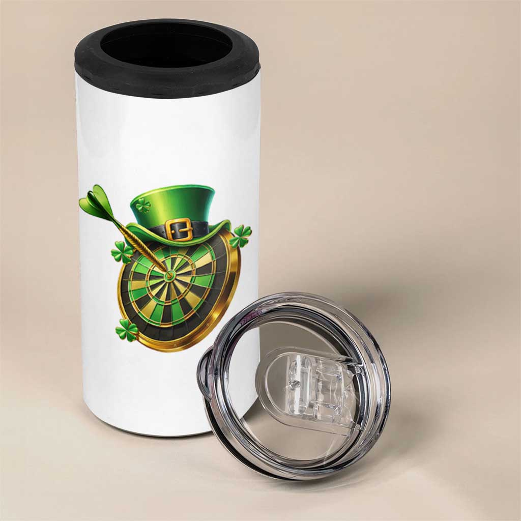 St Patricks Day Irish Darts Board Celebration Gift 4 in 1 Can Cooler Tumbler