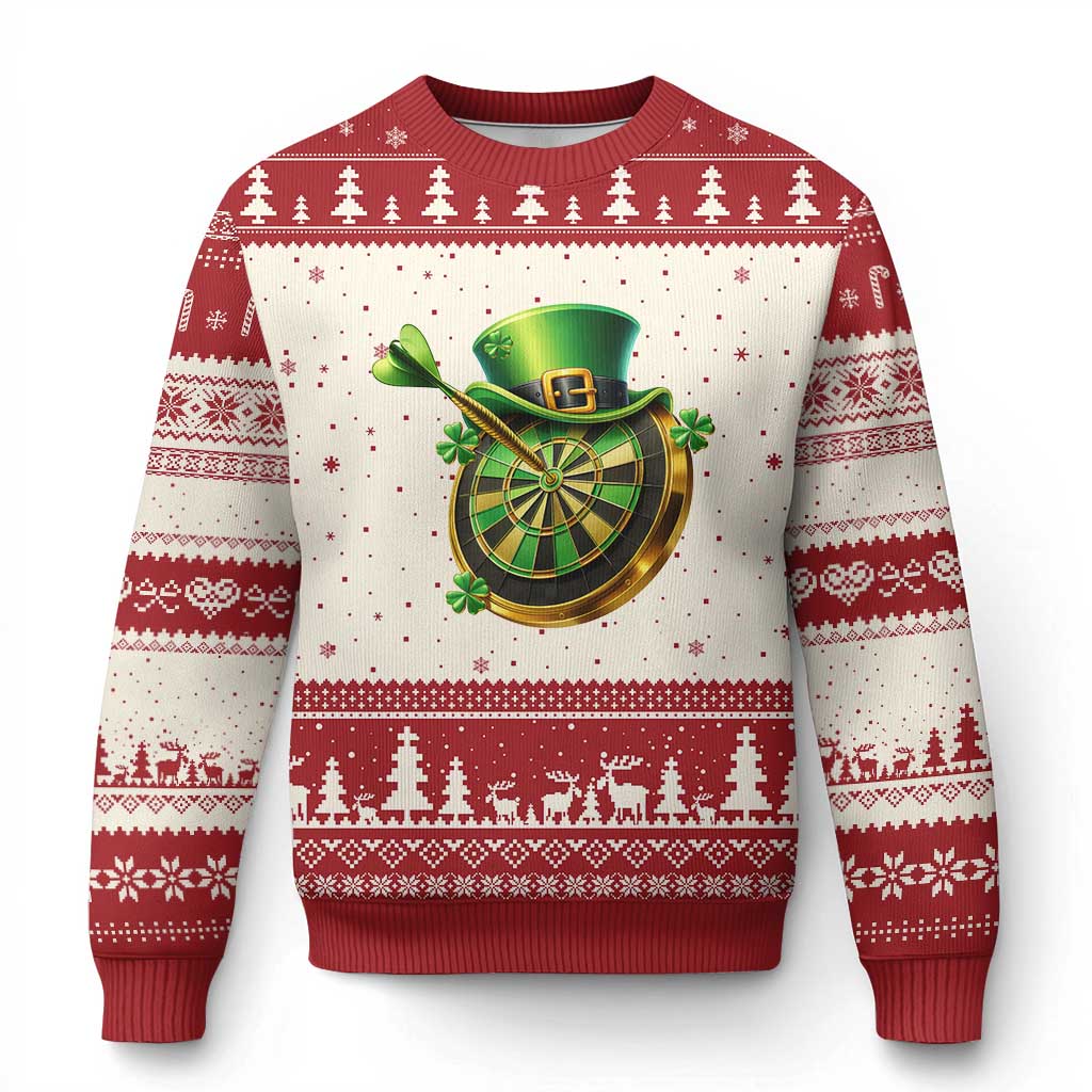 St Patricks Day Irish Darts Board Celebration Gift Ugly Christmas Sweater