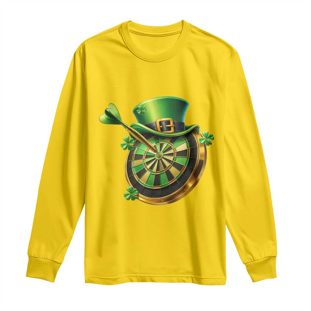 St Patricks Day Irish Darts Board Celebration Gift Long Sleeve Shirt