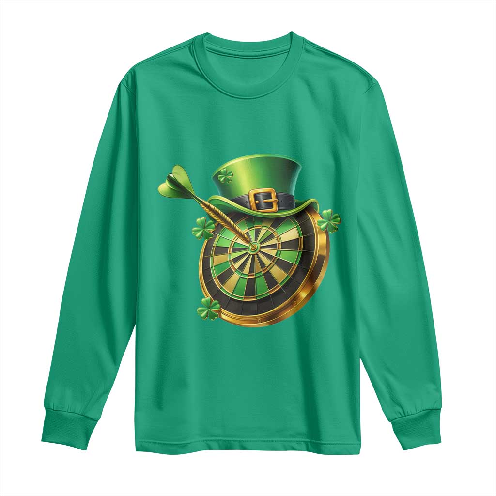 St Patricks Day Irish Darts Board Celebration Gift Long Sleeve Shirt