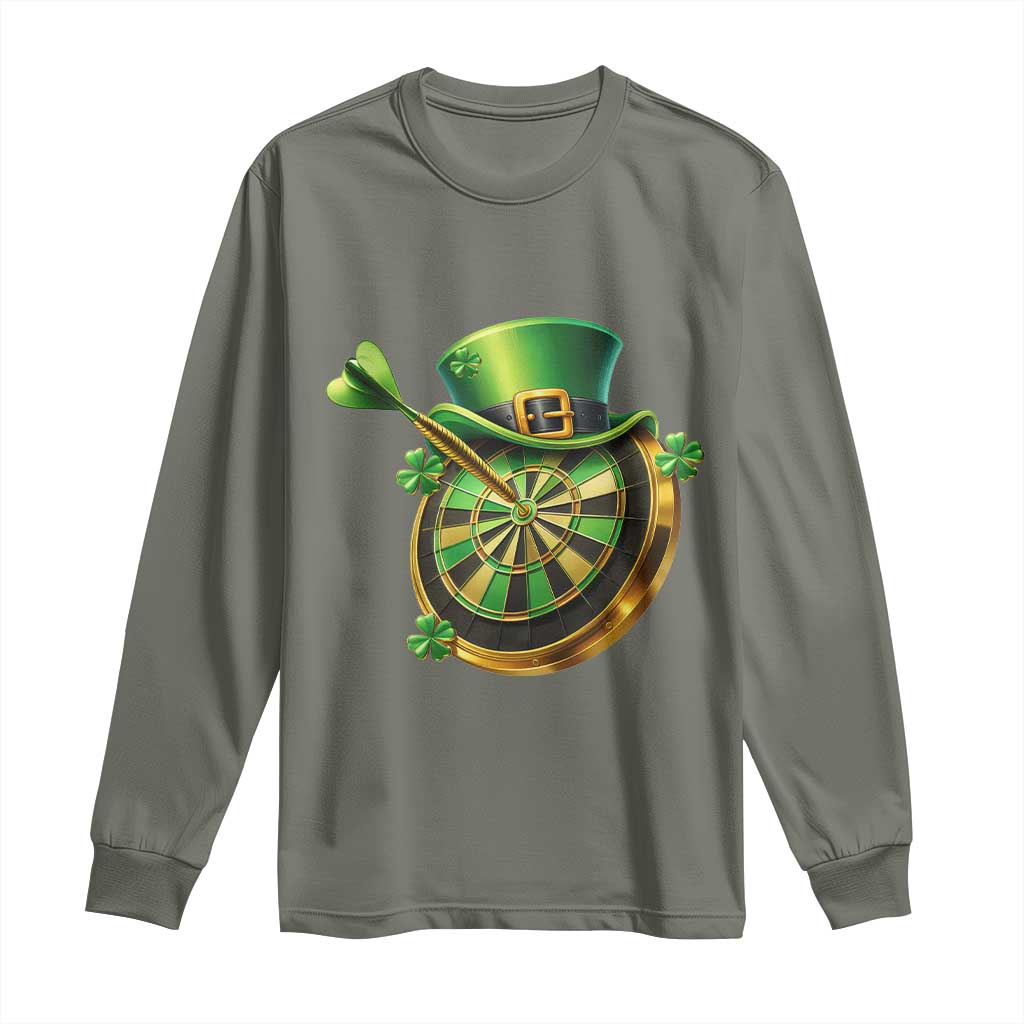 St Patricks Day Irish Darts Board Celebration Gift Long Sleeve Shirt