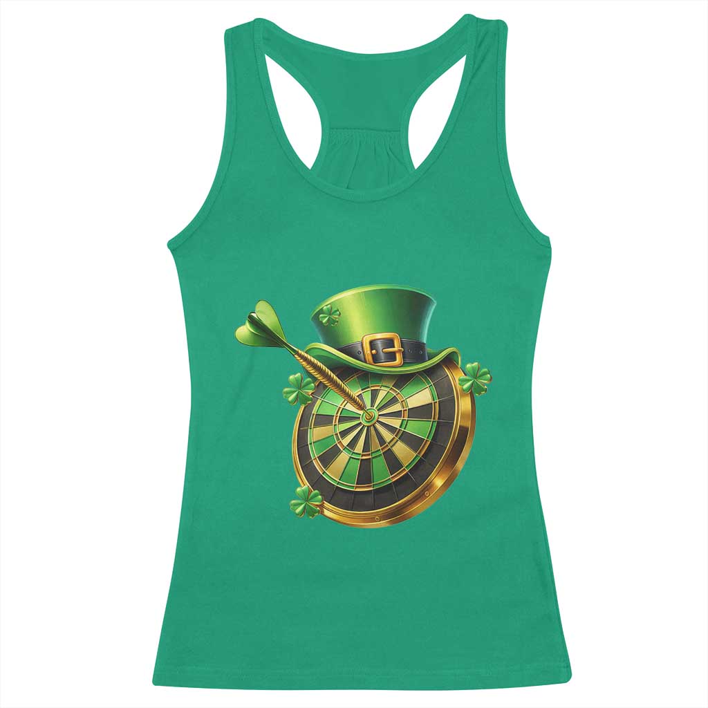 St Patricks Day Irish Darts Board Celebration Gift Racerback Tank Top