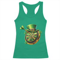 St Patricks Day Irish Darts Board Celebration Gift Racerback Tank Top