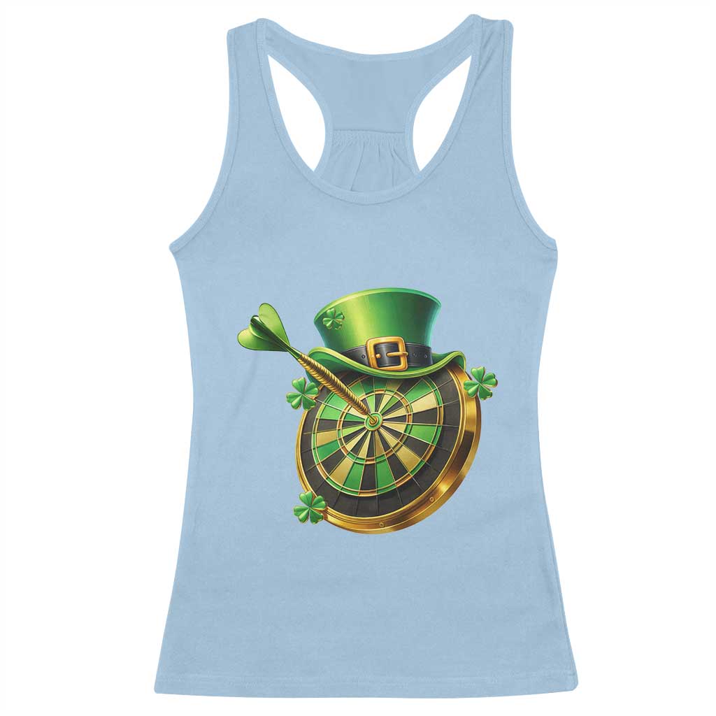 St Patricks Day Irish Darts Board Celebration Gift Racerback Tank Top