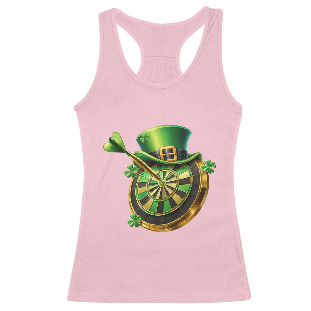 St Patricks Day Irish Darts Board Celebration Gift Racerback Tank Top