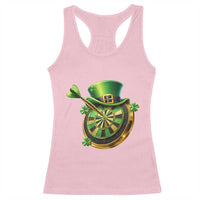St Patricks Day Irish Darts Board Celebration Gift Racerback Tank Top