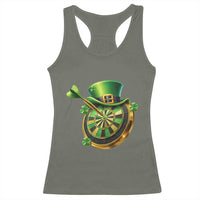 St Patricks Day Irish Darts Board Celebration Gift Racerback Tank Top