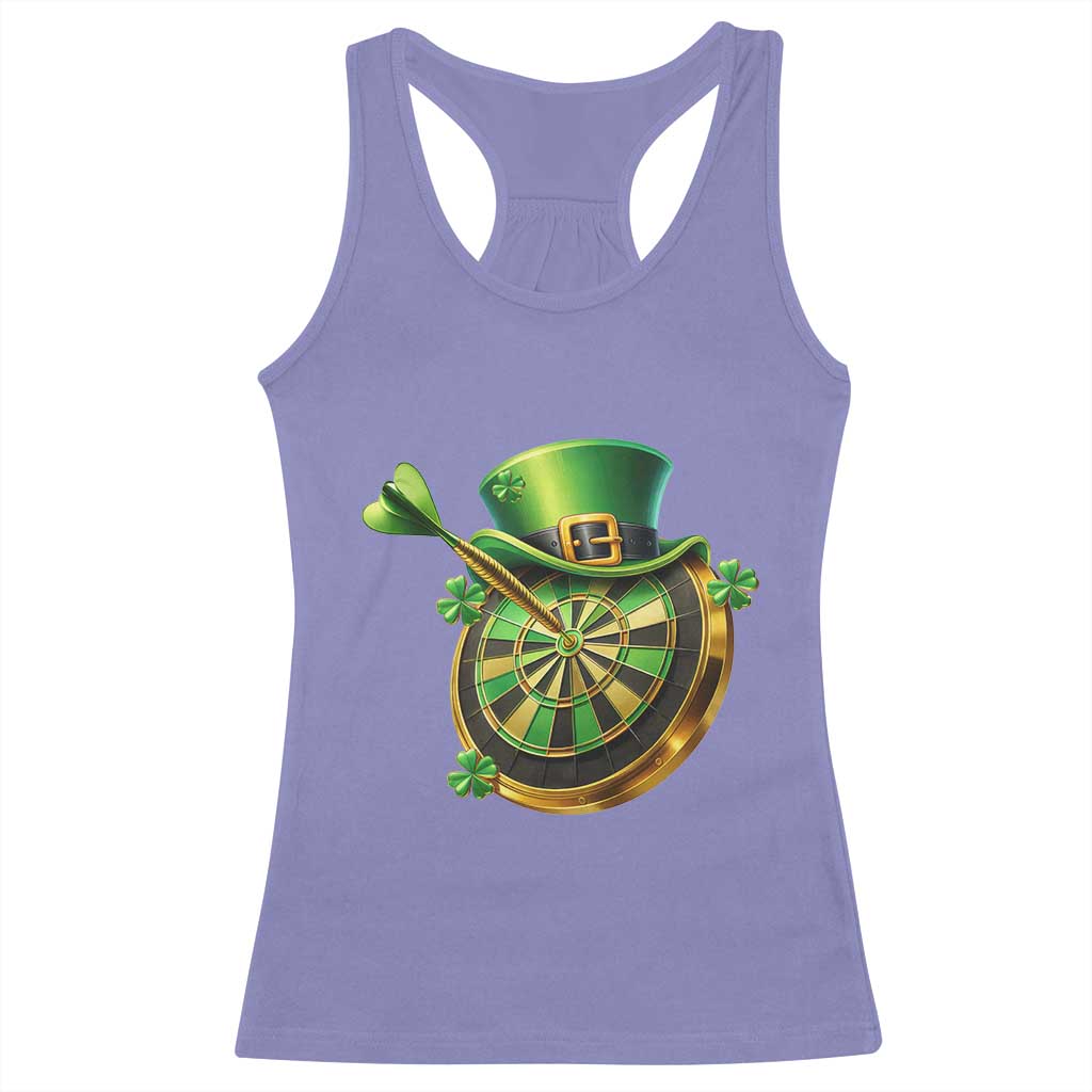 St Patricks Day Irish Darts Board Celebration Gift Racerback Tank Top