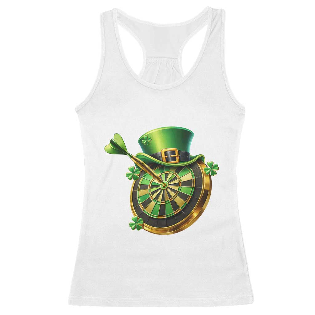St Patricks Day Irish Darts Board Celebration Gift Racerback Tank Top