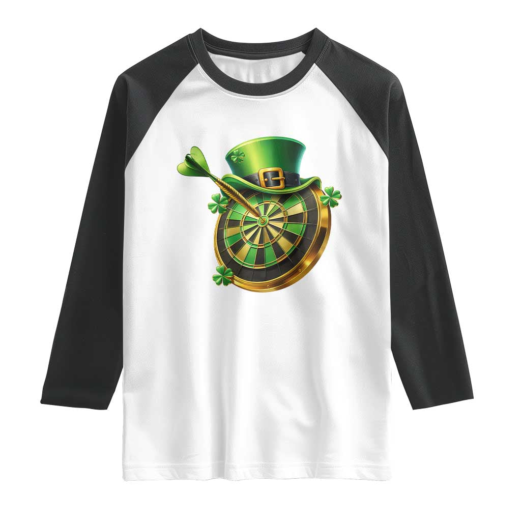St Patricks Day Irish Darts Board Celebration Gift Raglan Shirt