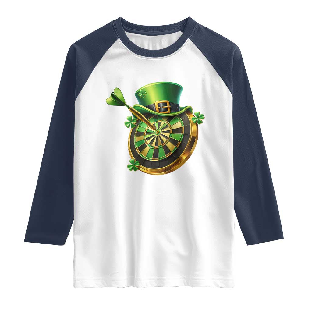 St Patricks Day Irish Darts Board Celebration Gift Raglan Shirt
