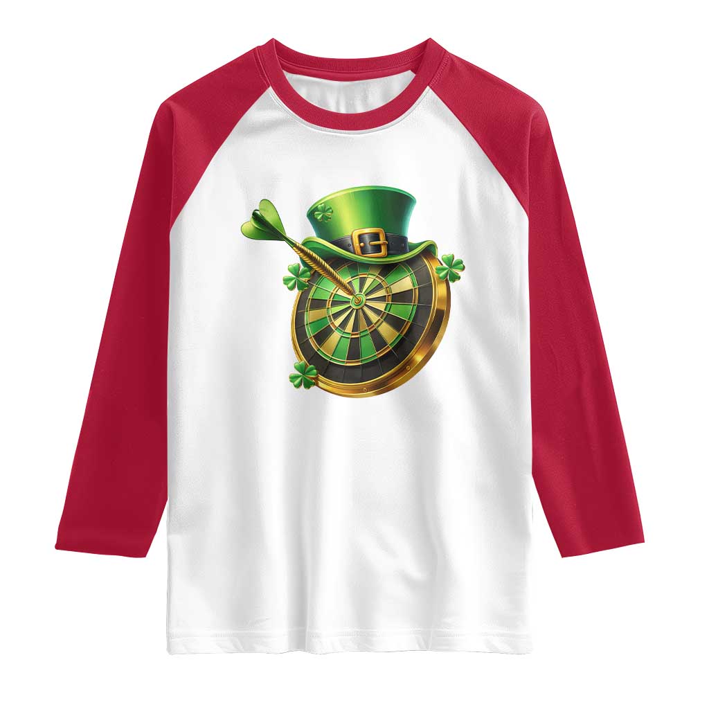 St Patricks Day Irish Darts Board Celebration Gift Raglan Shirt