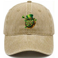 St Patricks Day Irish Darts Board Celebration Gift Washed Cotton Baseball Cap