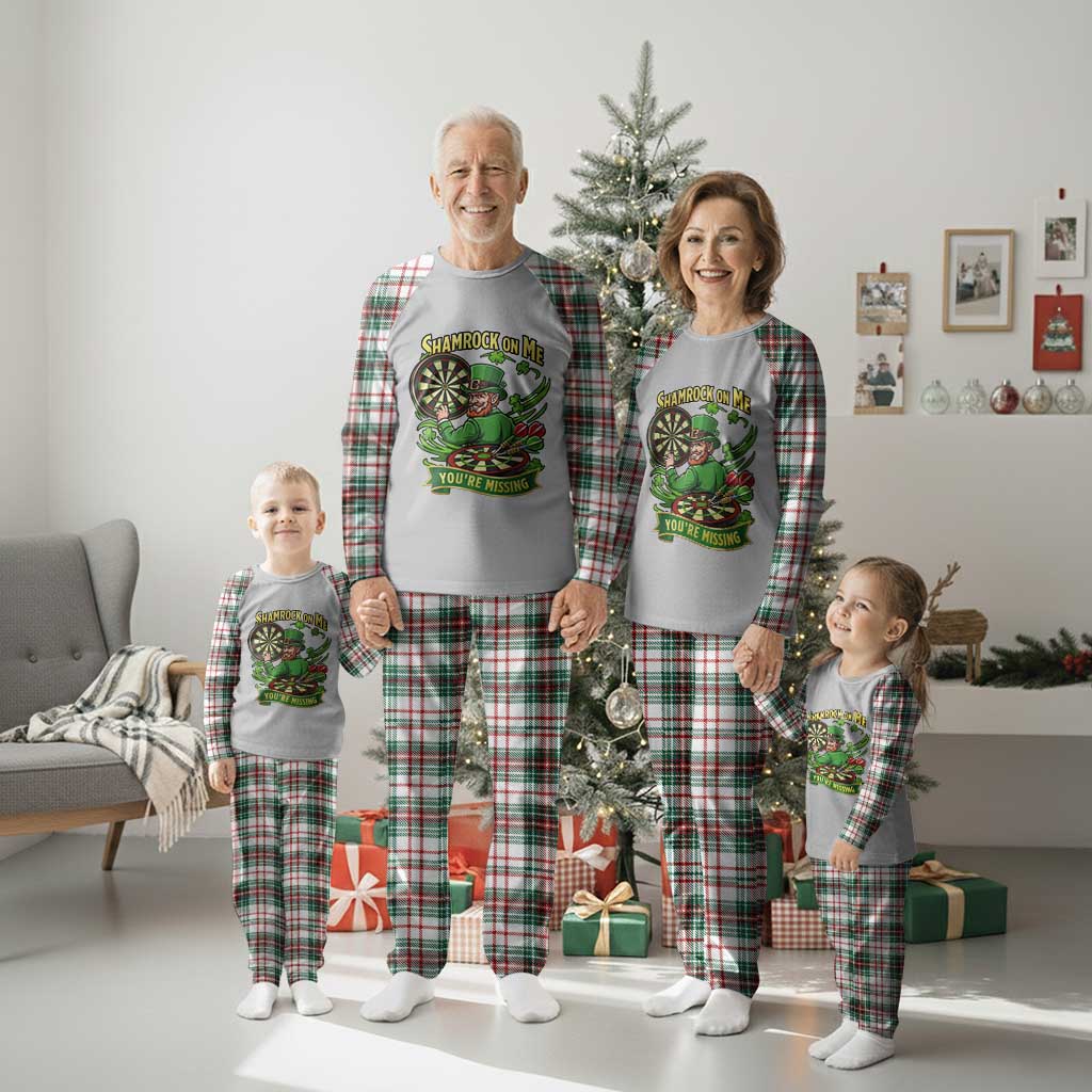 Shamrock On Me Youre Missing Plaid Pajama Set St Patricks Day Darts Player Gift