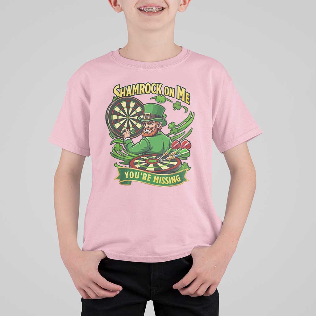Shamrock On Me Youre Missing T Shirt For Kid St Patricks Day Darts Player Gift