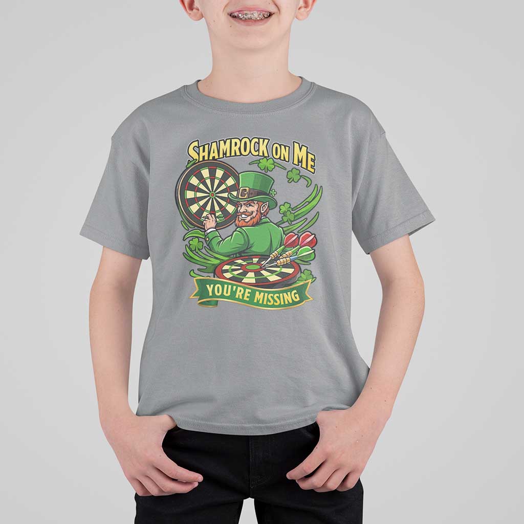 Shamrock On Me Youre Missing T Shirt For Kid St Patricks Day Darts Player Gift
