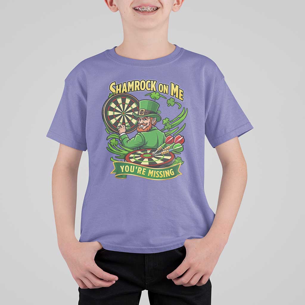 Shamrock On Me Youre Missing T Shirt For Kid St Patricks Day Darts Player Gift