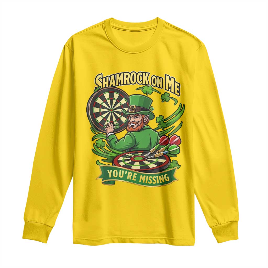 Shamrock On Me Youre Missing Long Sleeve Shirt St Patricks Day Darts Player Gift