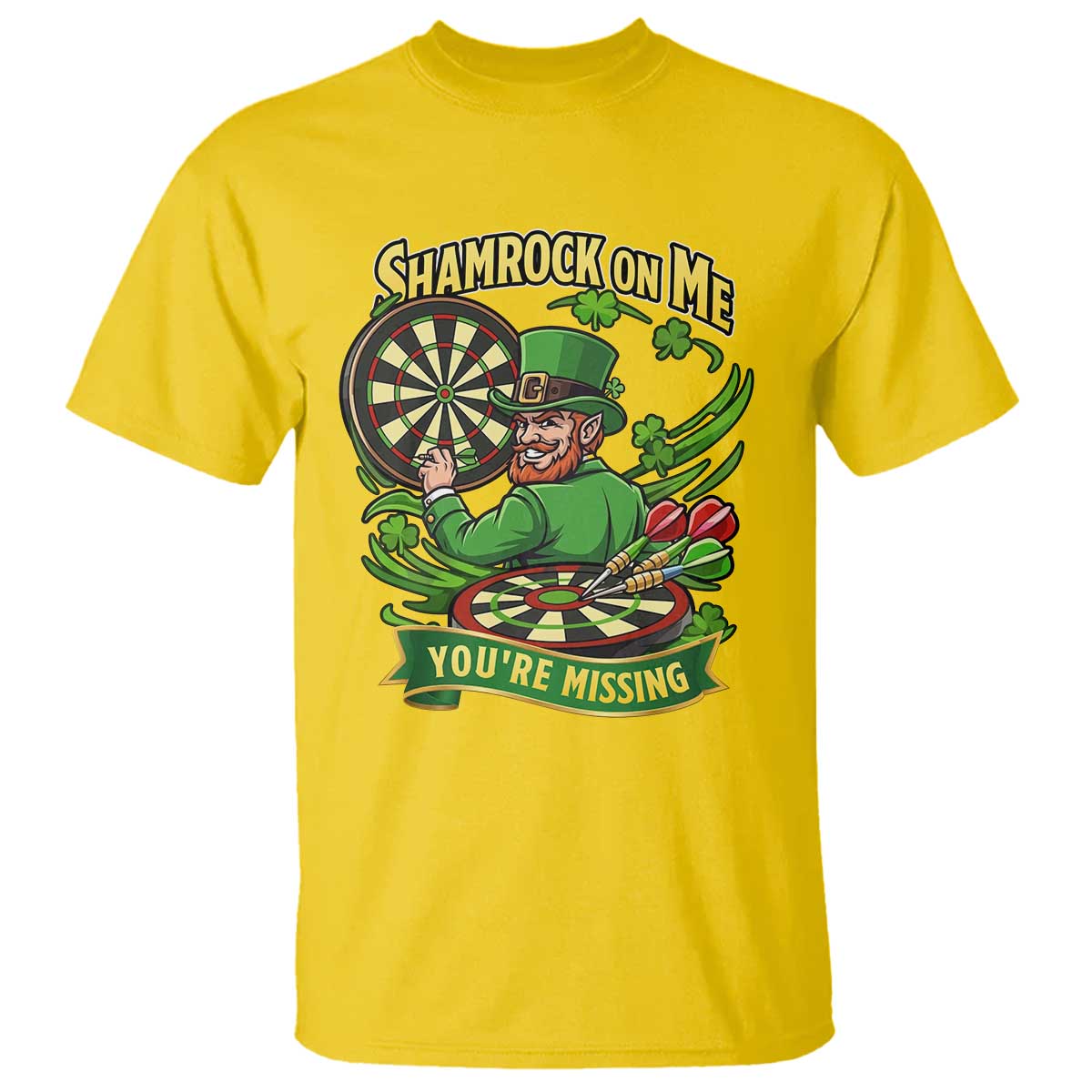 Shamrock On Me Youre Missing T Shirt St Patricks Day Darts Player Gift