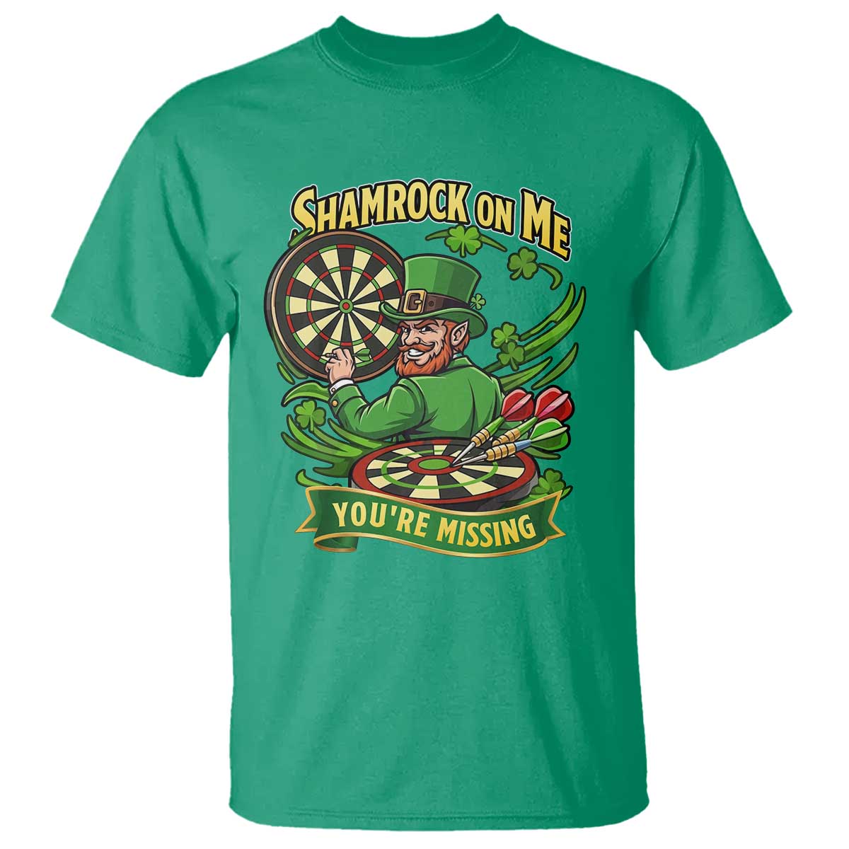 Shamrock On Me Youre Missing T Shirt St Patricks Day Darts Player Gift