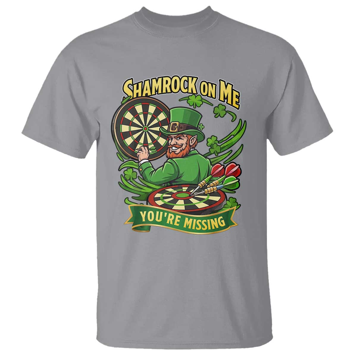 Shamrock On Me Youre Missing T Shirt St Patricks Day Darts Player Gift