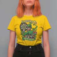 Shamrock On Me Youre Missing T Shirt For Women St Patricks Day Darts Player Gift