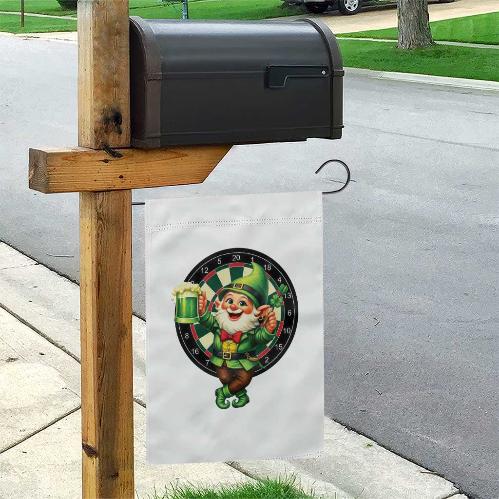 Cheerful Gnome Playing Darts Garden Flag St Patricks Day Gift