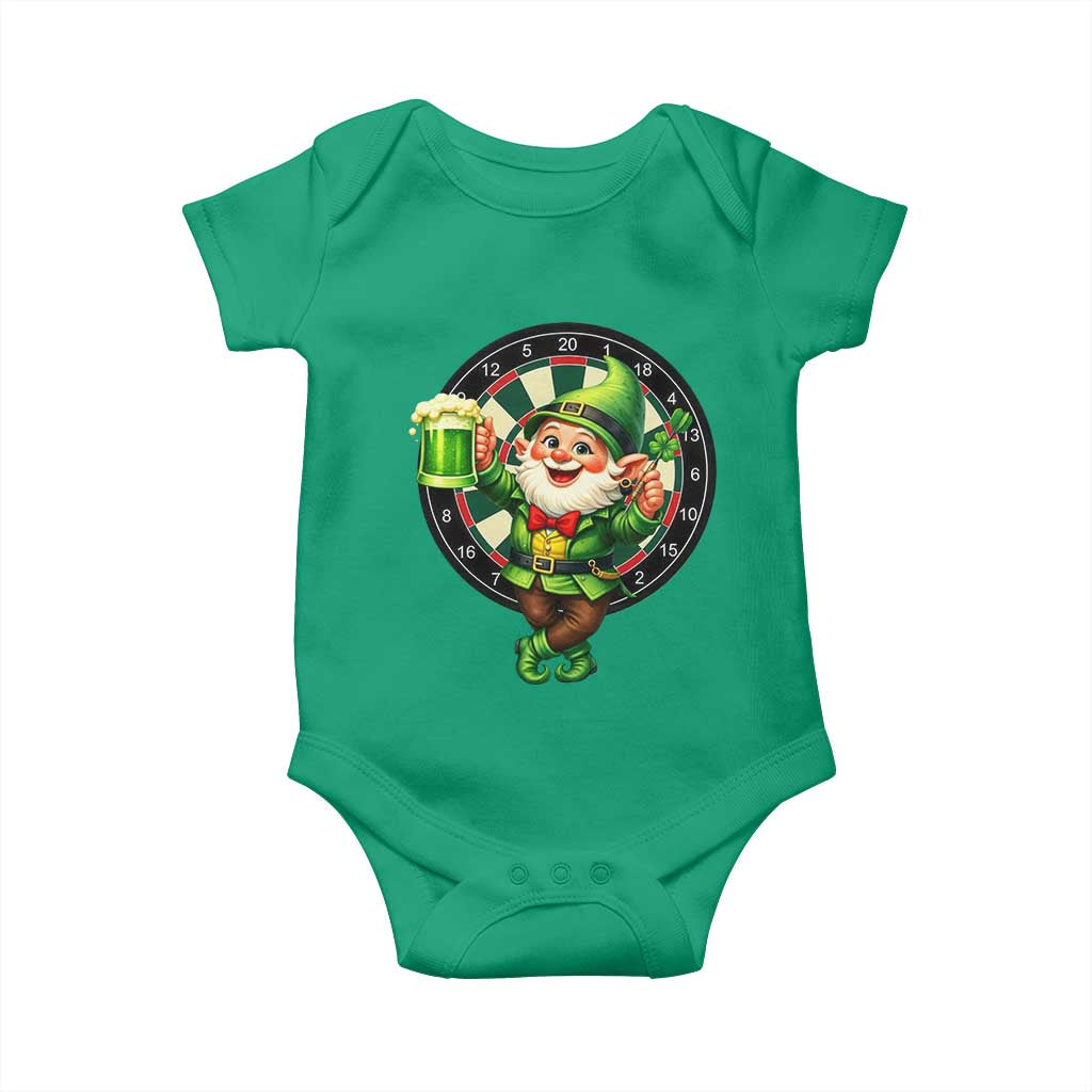 Cheerful Gnome Playing Darts Baby Onesie St Patricks Day Gift