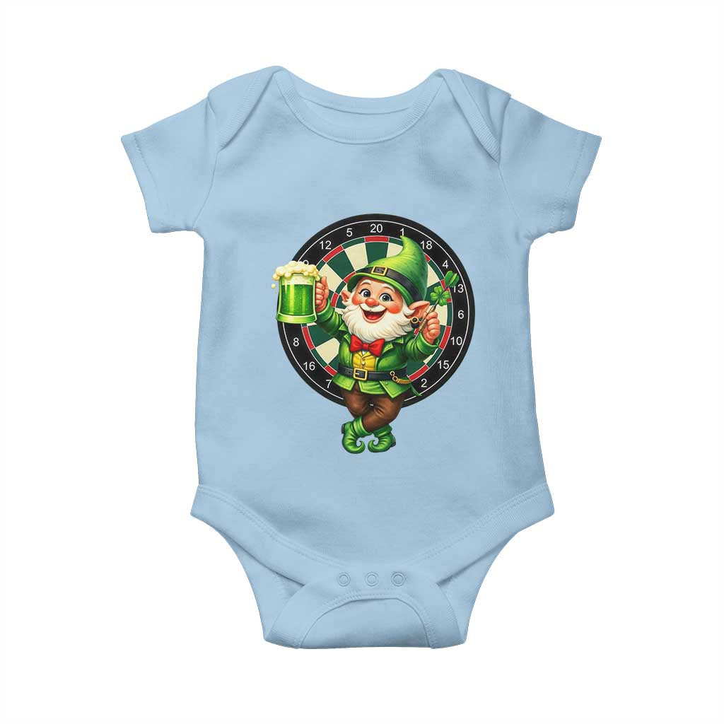 Cheerful Gnome Playing Darts Baby Onesie St Patricks Day Gift