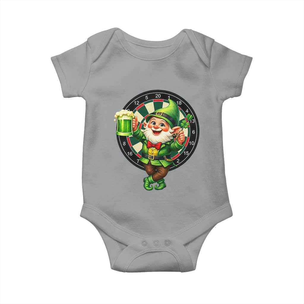 Cheerful Gnome Playing Darts Baby Onesie St Patricks Day Gift