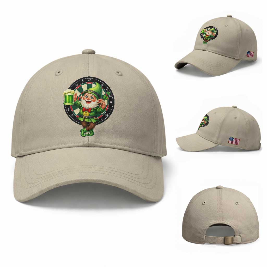 Cheerful Gnome Playing Darts Baseball Cap St Patricks Day Gift