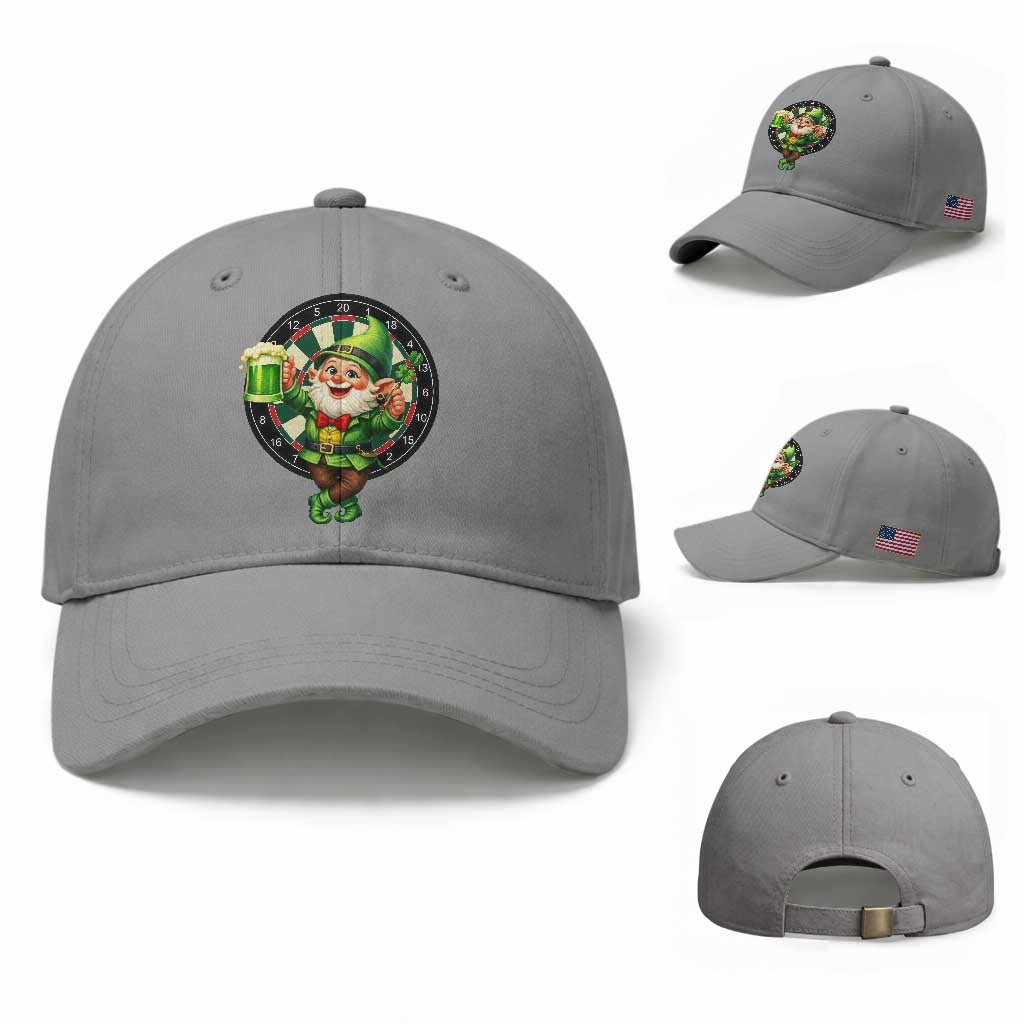 Cheerful Gnome Playing Darts Baseball Cap St Patricks Day Gift