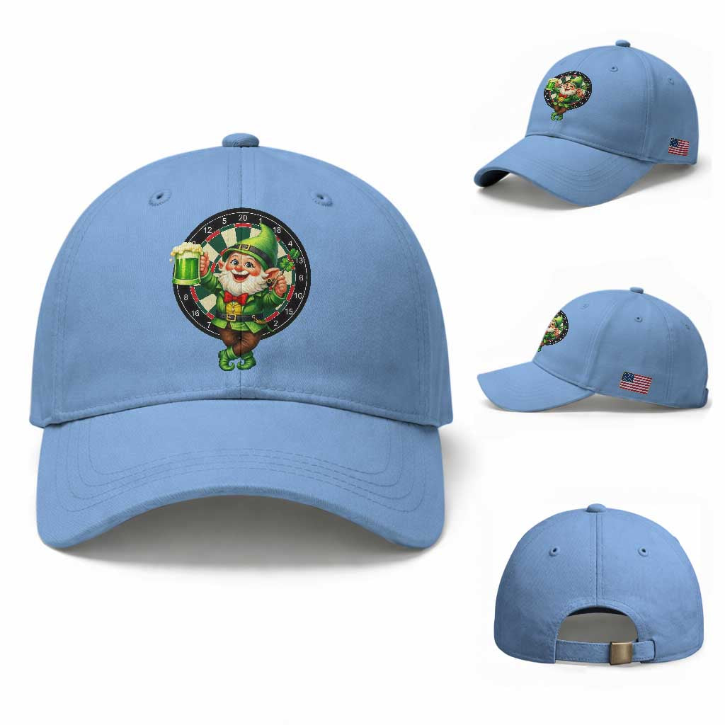 Cheerful Gnome Playing Darts Baseball Cap St Patricks Day Gift