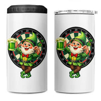 Cheerful Gnome Playing Darts 4 in 1 Can Cooler Tumbler St Patricks Day Gift