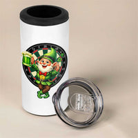 Cheerful Gnome Playing Darts 4 in 1 Can Cooler Tumbler St Patricks Day Gift