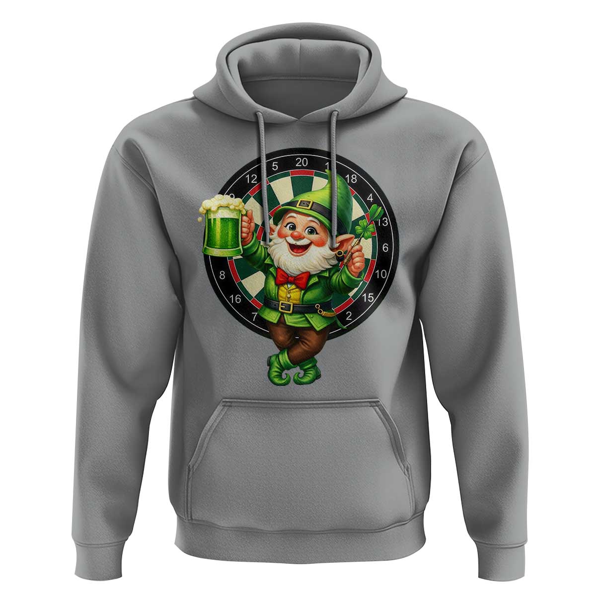 Cheerful Gnome Playing Darts Hoodie St Patricks Day Gift