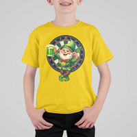 Cheerful Gnome Playing Darts T Shirt For Kid St Patricks Day Gift