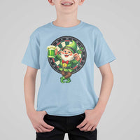 Cheerful Gnome Playing Darts T Shirt For Kid St Patricks Day Gift