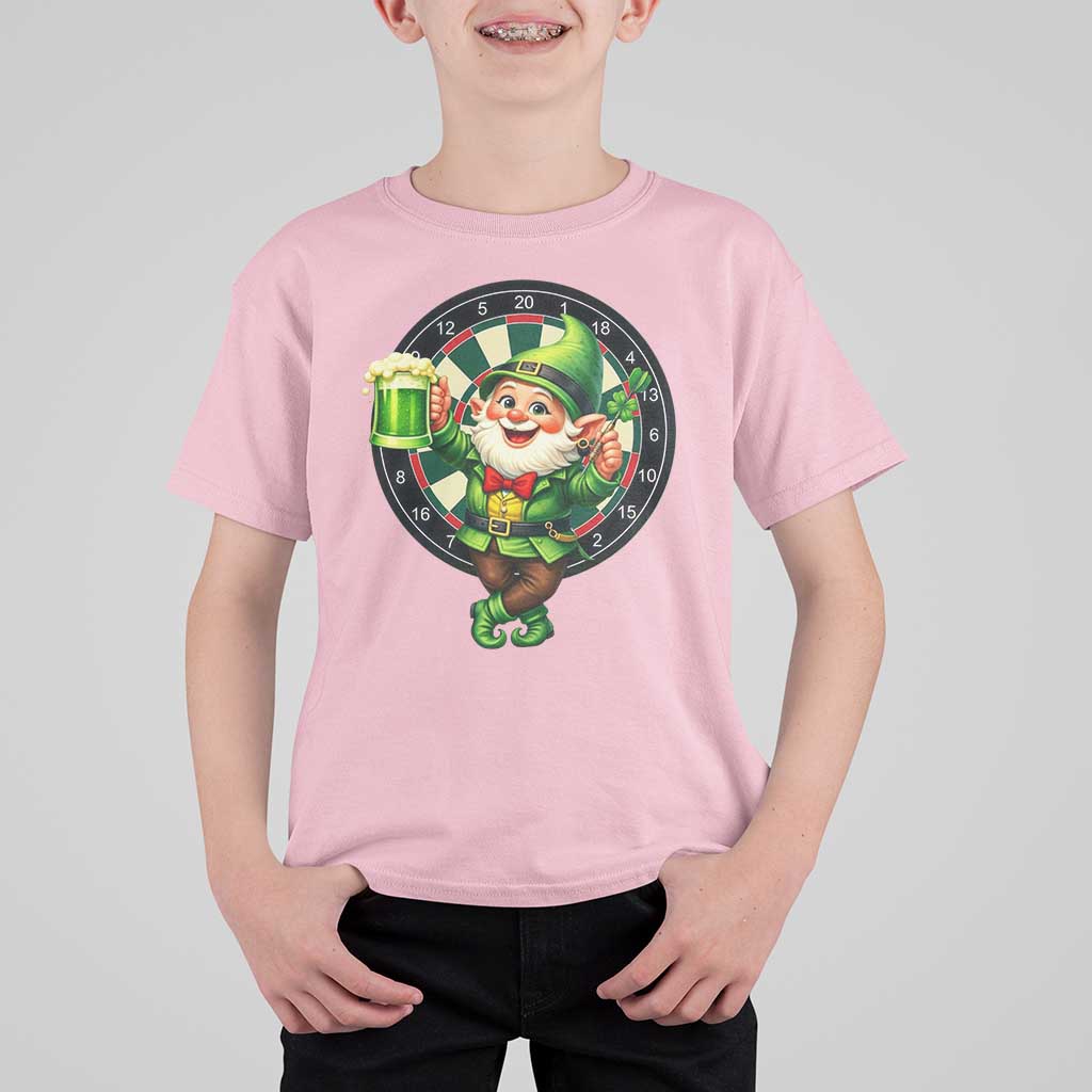 Cheerful Gnome Playing Darts T Shirt For Kid St Patricks Day Gift
